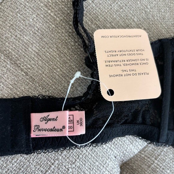 NWT! AGENT PROVOCATEUR RUDY BRA BLACK PURPLE SET Bra 36DD, Panties 4(L) - Picture 12 of 13